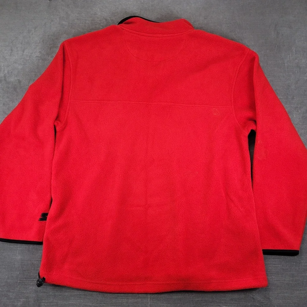 Starter‎ Vintage Nebraska Huskers Mens XL Red Fleece Quarter Zip Pullover Jacket
